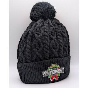 Kings Island Winterfest Beanie Hat Adult Black OSFM Stretch Cincinnati Amusement